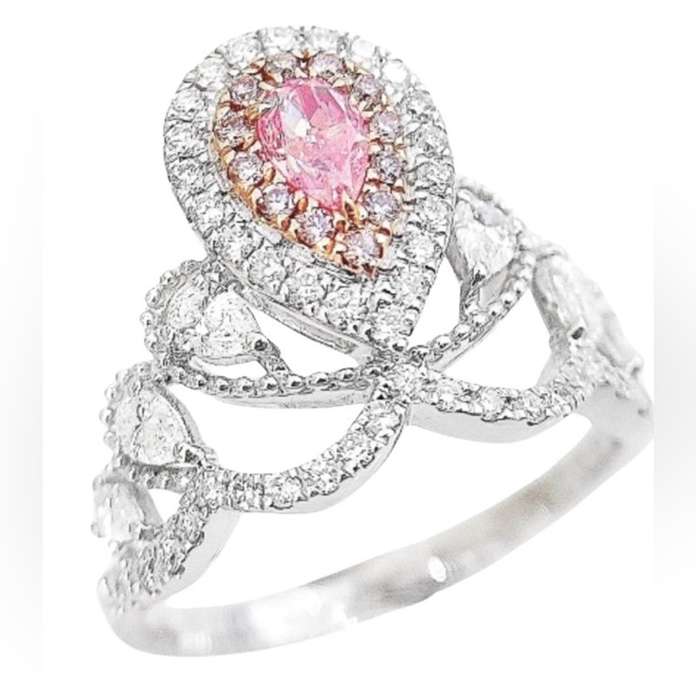 A FANCY PINK VIVID CERTIFIED DIAMOND RING 🩷!!!!